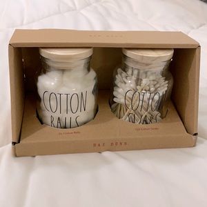 Rae Dunn Cotton Ball and Swab Set